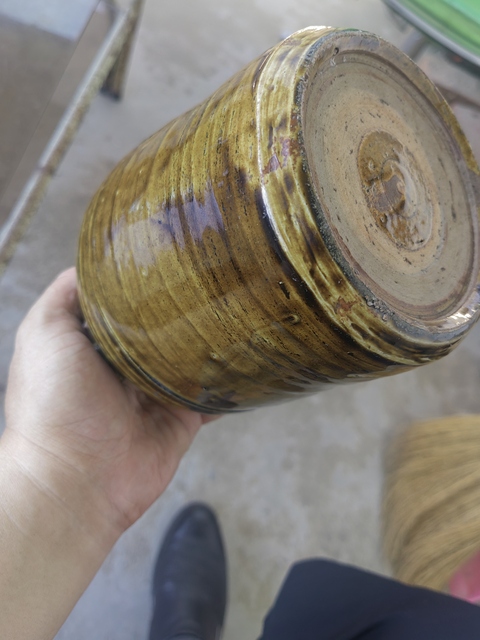 古玩陶瓷黃釉四系罐真品鑒賞圖