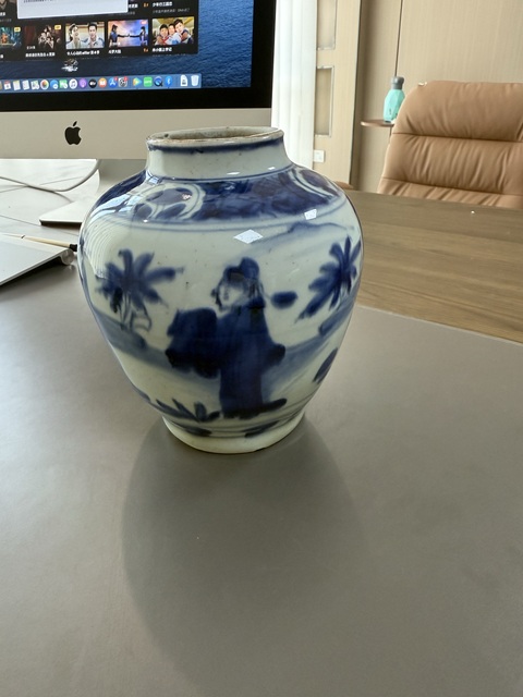 古玩陶瓷晚明青花罐真品鑒賞圖
