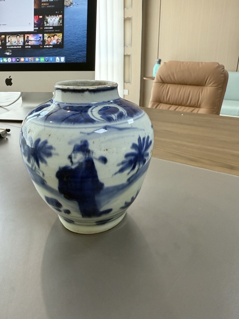 古玩陶瓷晚明青花罐真品鑒賞圖
