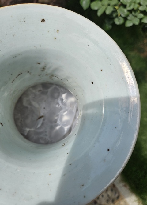 古玩陶瓷粉彩花鳥紋雙耳瓶真品鑒賞圖