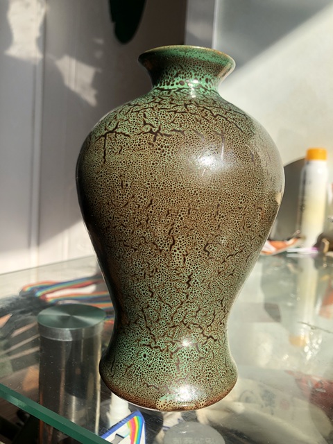 古玩陶瓷博山窯梅瓶真品鑒賞圖