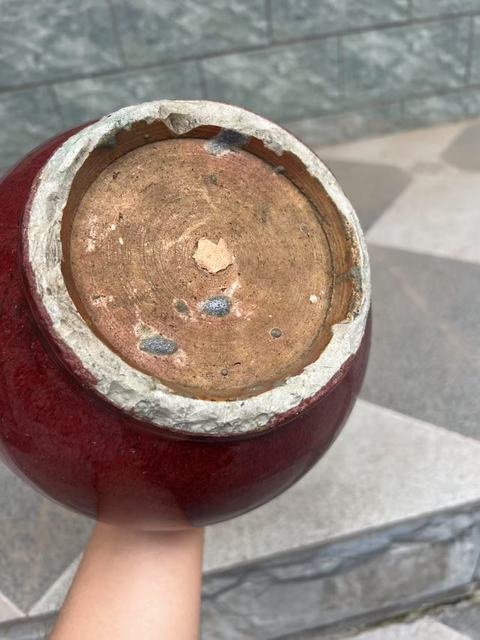 古玩陶瓷鈞紅釉洗口瓶真品鑒賞圖