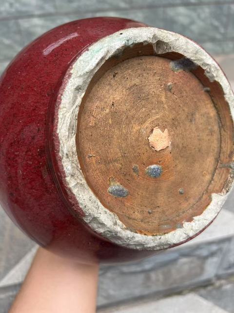 古玩陶瓷鈞紅釉洗口瓶真品鑒賞圖
