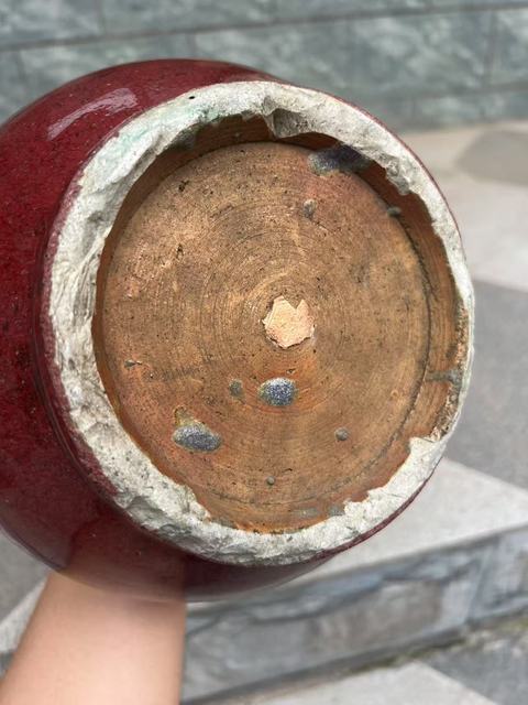 古玩陶瓷鈞紅釉洗口瓶真品鑒賞圖