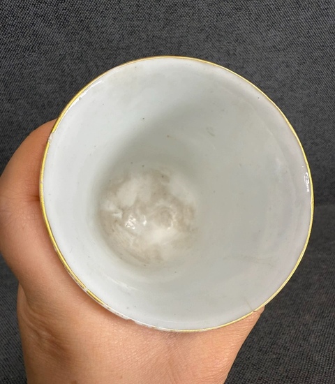 古玩陶瓷道光細路粉彩金鐘杯真品鑒賞圖