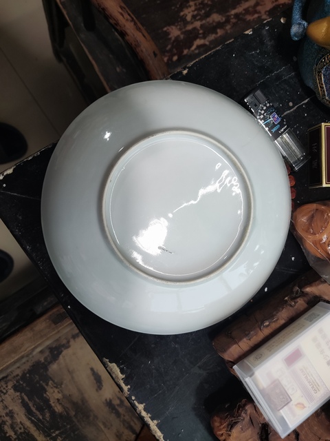 古玩陶瓷魚藻紋青花盤真品鑒賞圖