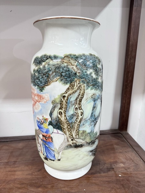 古玩陶瓷郭子儀遇仙圖粉彩燈籠瓶真品鑒賞圖