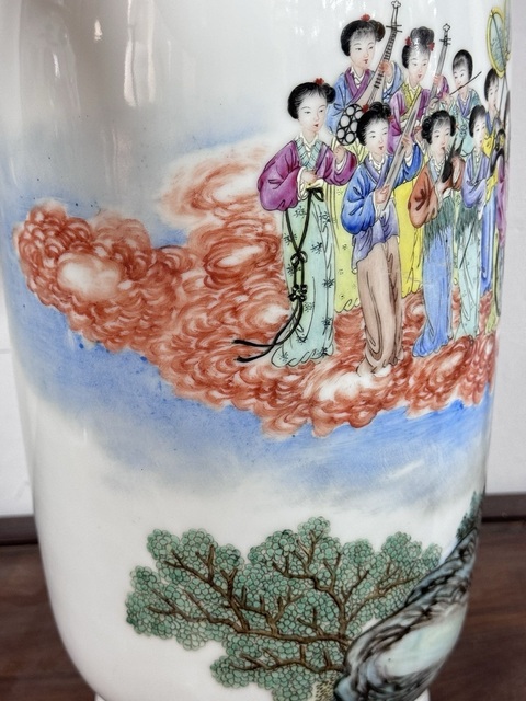 古玩陶瓷郭子儀遇仙圖粉彩燈籠瓶真品鑒賞圖