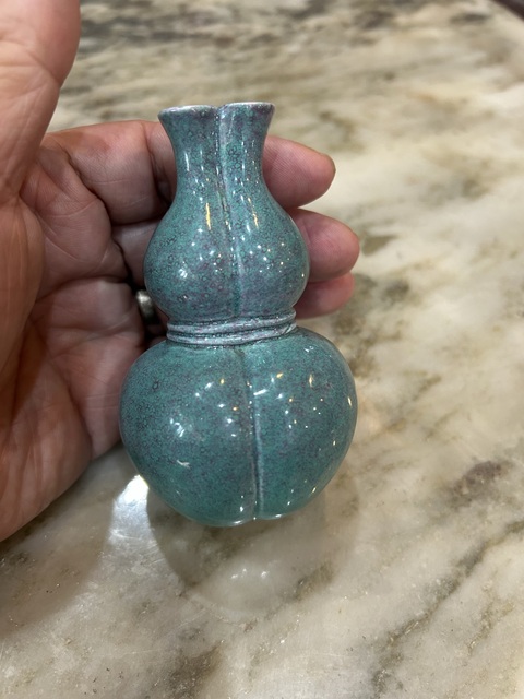 古玩陶瓷爐鈞釉三連葫蘆瓶真品鑒賞圖