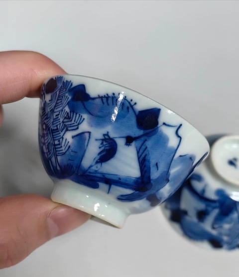 古玩陶瓷青花山水紋杯真品鑒賞圖