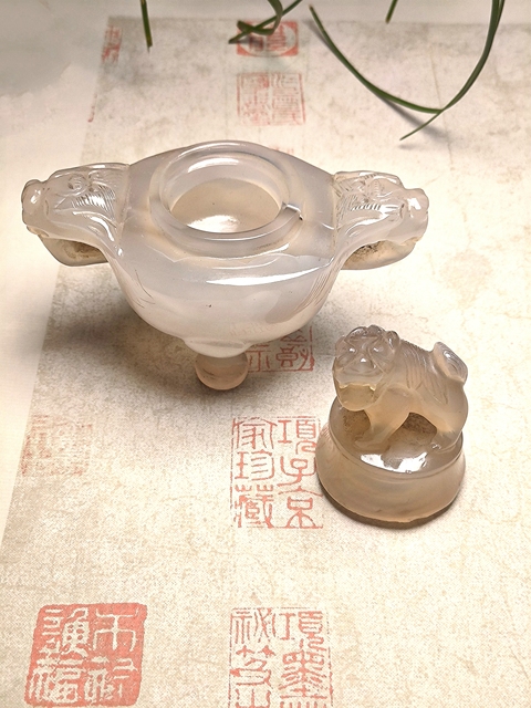 古玩雜項瑪瑙香爐真品鑒賞圖