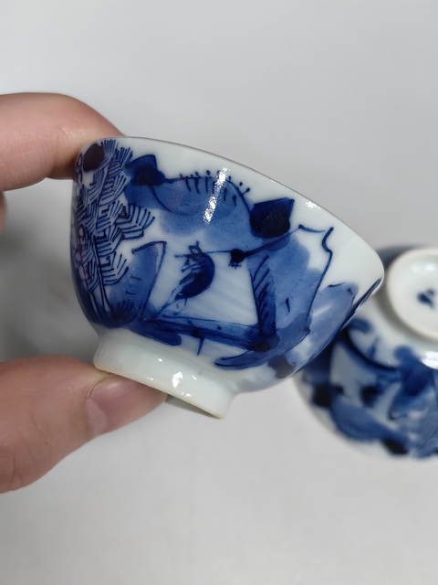 古玩陶瓷青花山水人物杯真品鑒賞圖