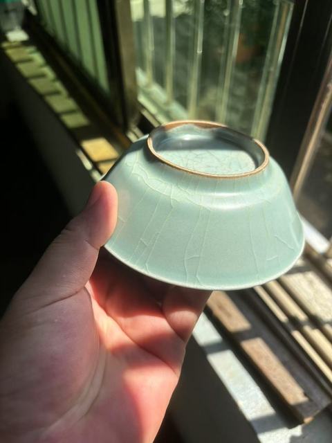 古玩陶瓷龍泉窯圓口洗真品鑒賞圖