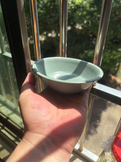 古玩陶瓷龍泉窯圓口洗真品鑒賞圖