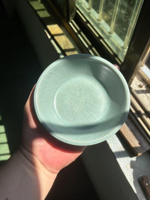 古玩陶瓷龍泉窯圓口洗真品鑒賞圖