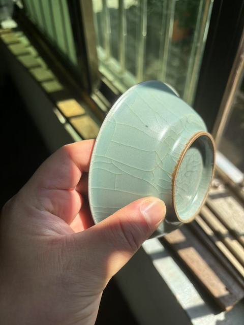 古玩陶瓷龍泉窯圓口洗真品鑒賞圖