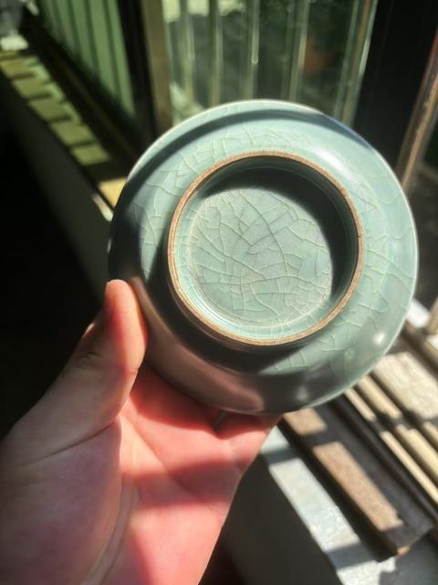 古玩陶瓷龍泉窯圓口洗真品鑒賞圖