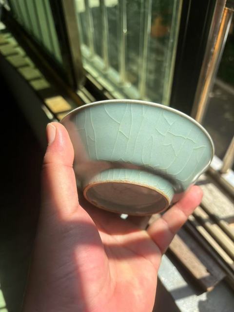 古玩陶瓷龍泉窯圓口洗真品鑒賞圖