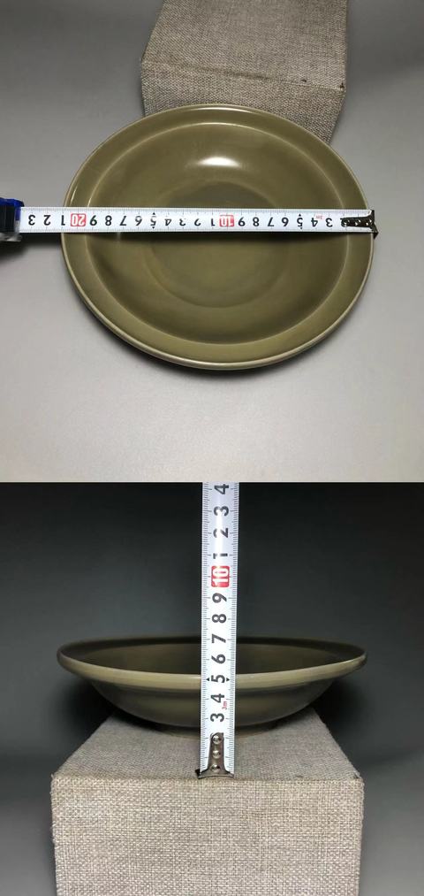 古玩陶瓷龍泉青瓷折沿盤真品鑒賞圖