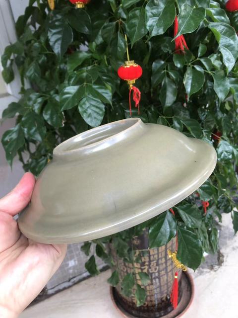 古玩陶瓷龍泉青瓷折沿盤真品鑒賞圖
