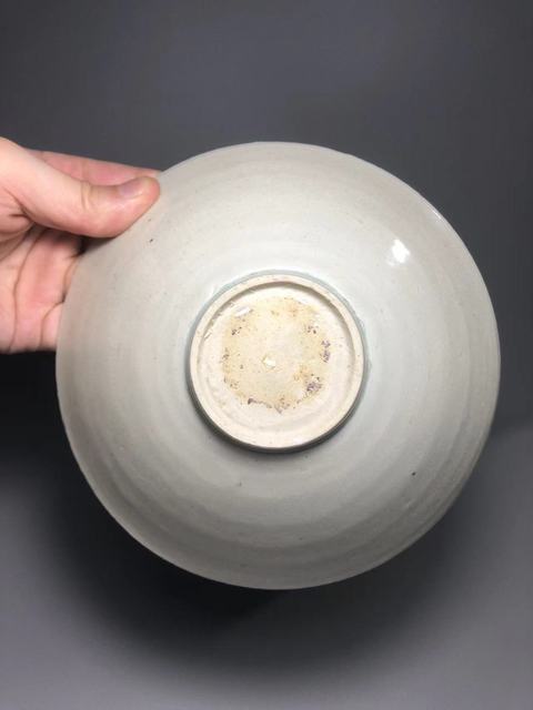 古玩陶瓷青白釉刻云氣紋斗笠碗真品鑒賞圖