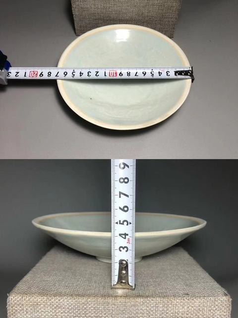 古玩陶瓷青白釉娃娃盤真品鑒賞圖