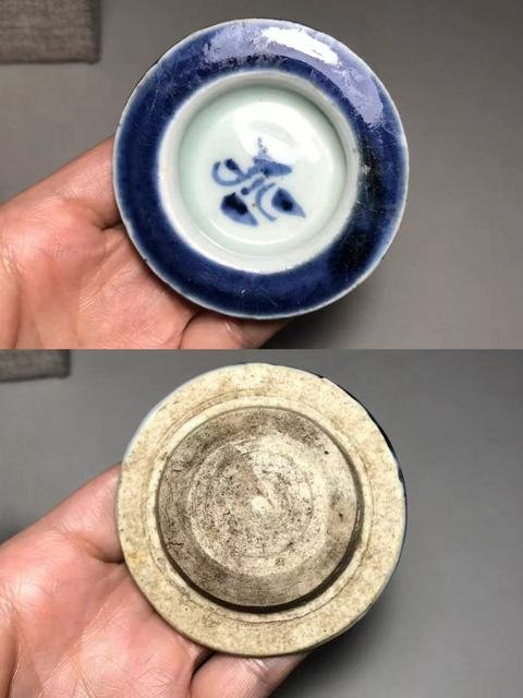 古玩陶瓷青花荷蓮詩文壺真品鑒賞圖
