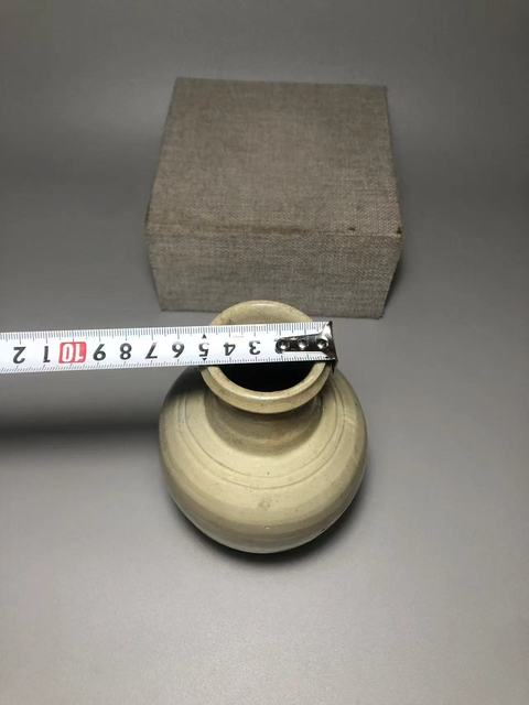 古玩陶瓷青白釉盤口瓶真品鑒賞圖