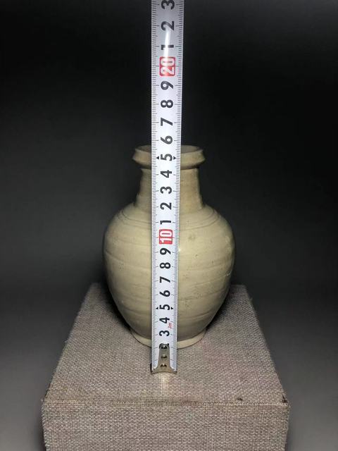 古玩陶瓷青白釉盤口瓶真品鑒賞圖