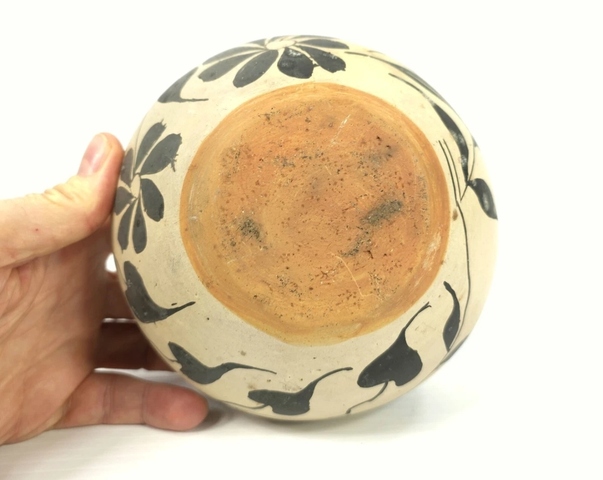 古玩陶瓷高麗仿磁州窯白地黑花壺真品鑒賞圖