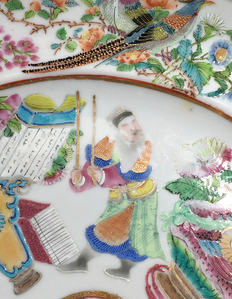 古玩陶瓷無雙譜廣彩盤真品鑒賞圖