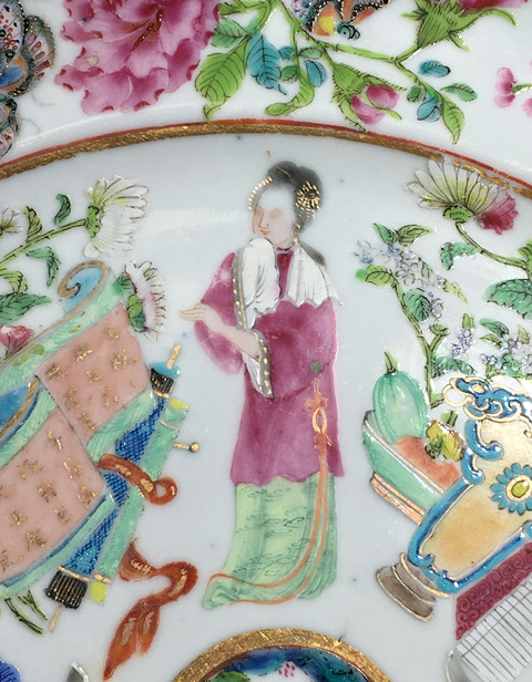 古玩陶瓷無雙譜廣彩盤真品鑒賞圖