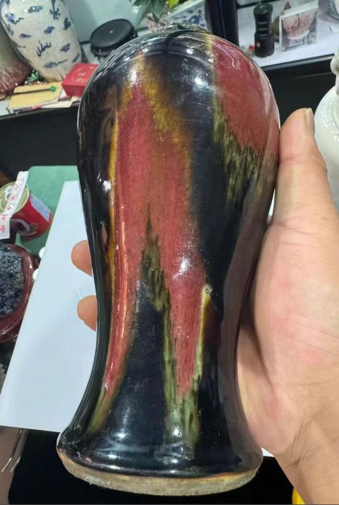 古玩陶瓷三陽開泰品種截口瓶真品鑒賞圖