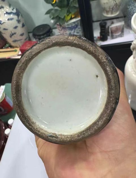 古玩陶瓷三陽開泰品種截口瓶真品鑒賞圖