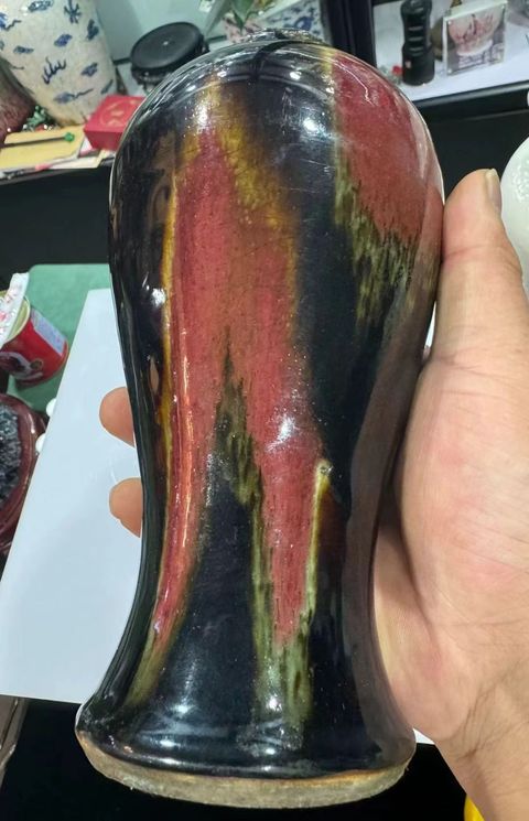 古玩陶瓷三陽開泰品種截口瓶真品鑒賞圖