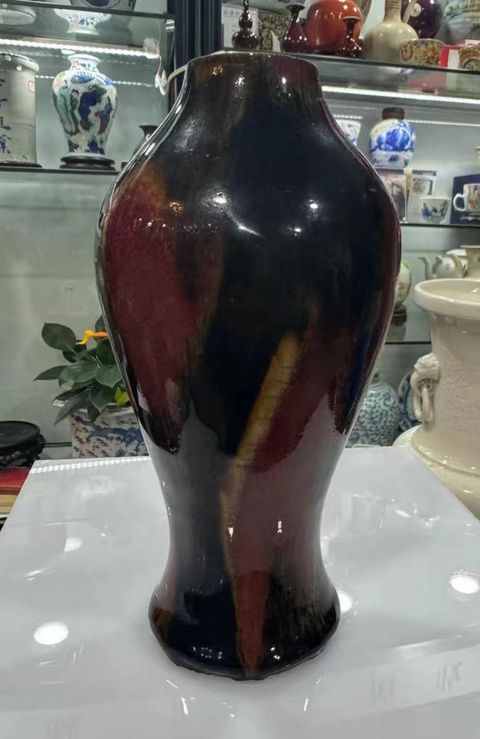 古玩陶瓷三陽開泰品種截口瓶真品鑒賞圖
