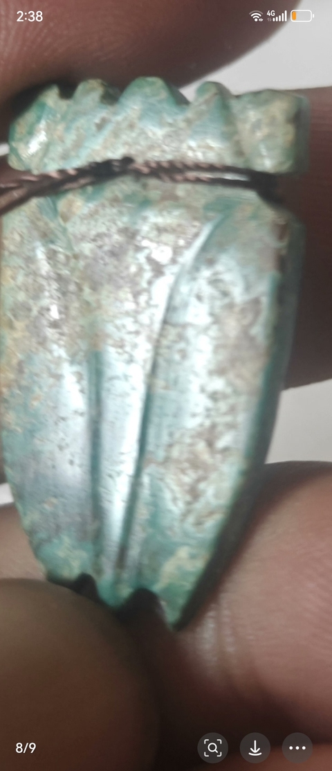 古玩玉器松石蟬型件真品鑒賞圖