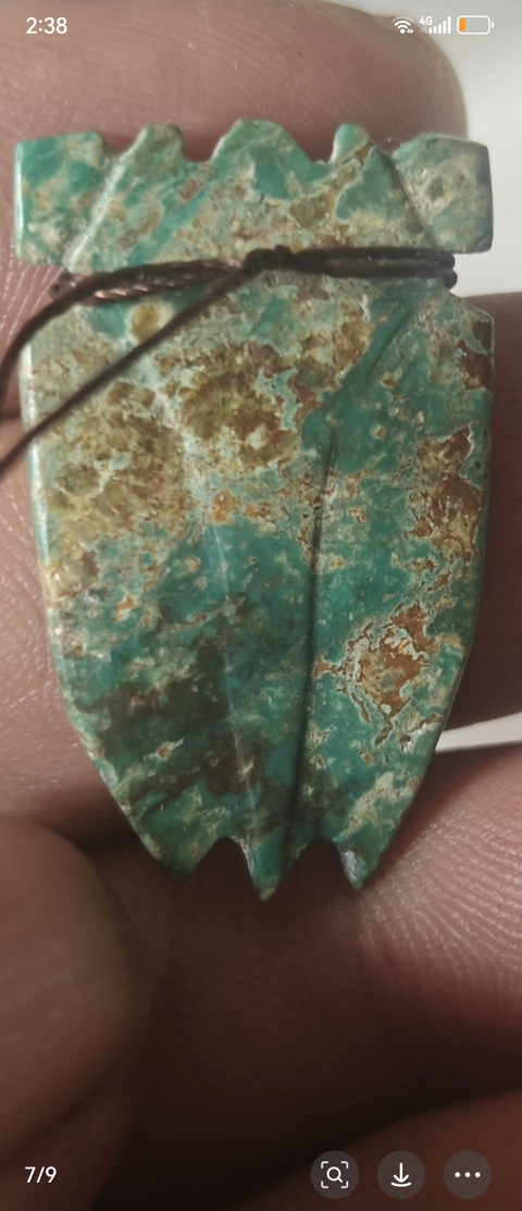 古玩玉器松石蟬型件真品鑒賞圖