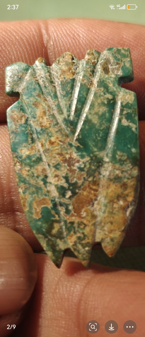 古玩玉器松石蟬型件真品鑒賞圖