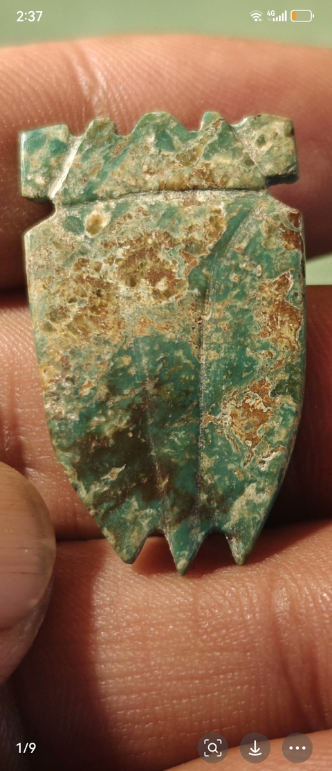 古玩玉器松石蟬型件真品鑒賞圖
