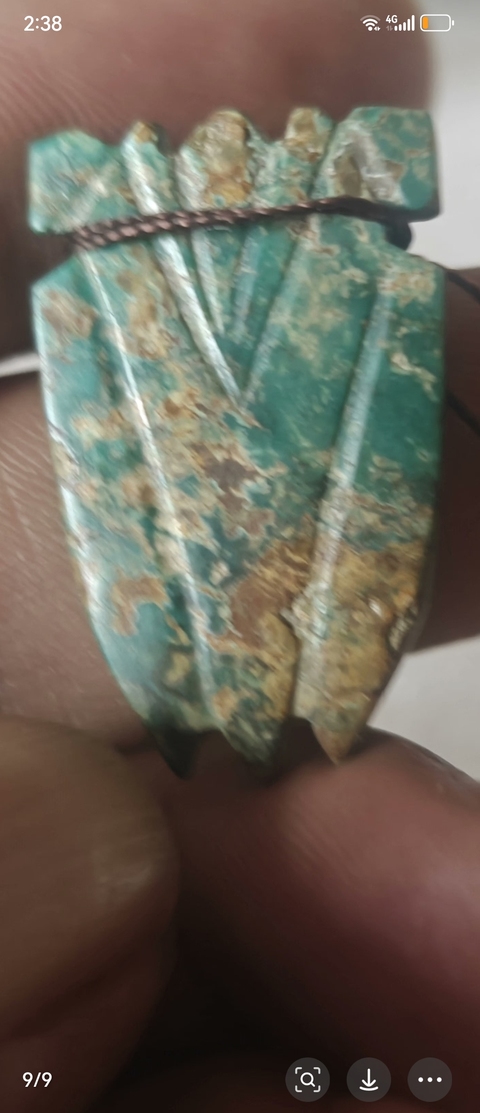 古玩玉器松石蟬型件真品鑒賞圖