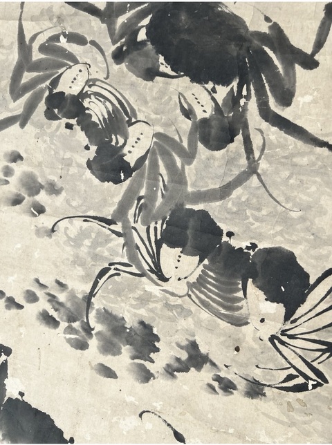 古玩字畫孫治柳下螃蟹閣真品鑒賞圖