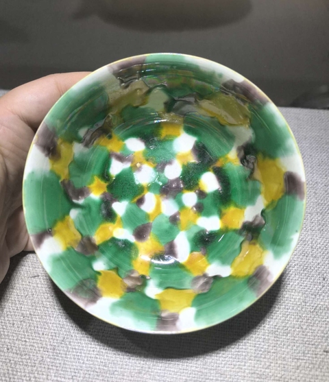 古玩陶瓷虎皮三彩碗真品鑒賞圖