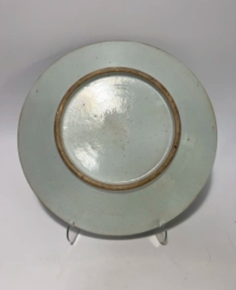 古玩陶瓷晚清廣彩盤真品鑒賞圖