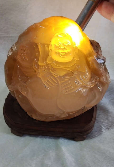 古玩玉器凍石雕“和合二仙”擺件真品鑒賞圖