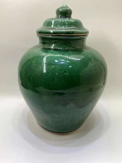 古玩陶瓷綠釉蓋罐真品鑒賞圖