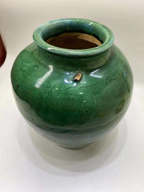 古玩陶瓷綠釉蓋罐真品鑒賞圖