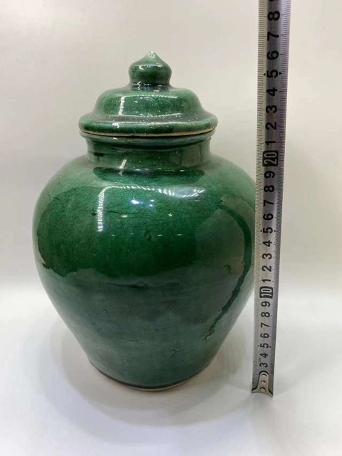 古玩陶瓷綠釉蓋罐真品鑒賞圖