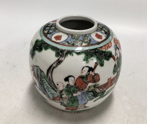 古玩陶瓷民國(guó)·五彩人物故事紋罐拍賣,當(dāng)前價(jià)格2369元