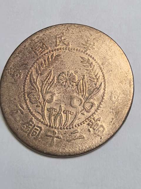 古玩錢幣河南雙旗二十文銅元真品鑒賞圖